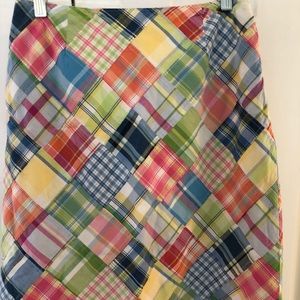 Brooks Brothers patch madras skirt
